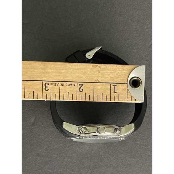 Unlisted Mens Stainless Steel Black Rubber Adjustable Band Mens Watch - Picture 7 of 7